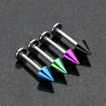 Detail View 1 of Colorline PVD Spike Top Steel Labret-Green